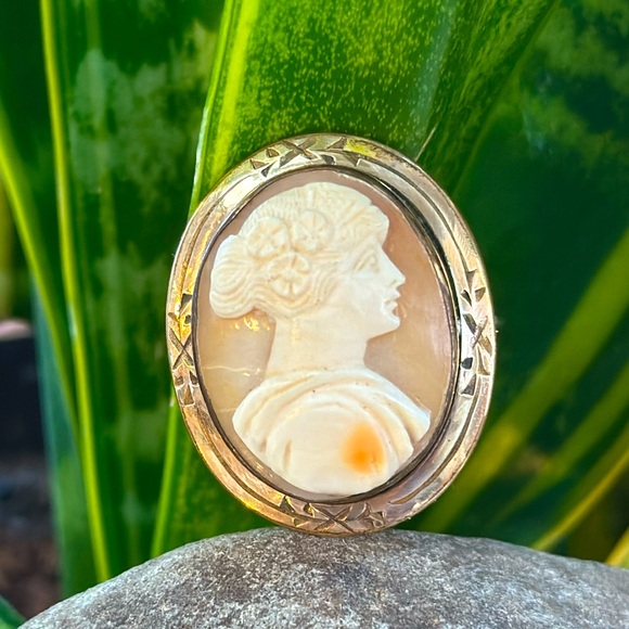 Gold filled Cameo Brooch - Picture 3 of 7